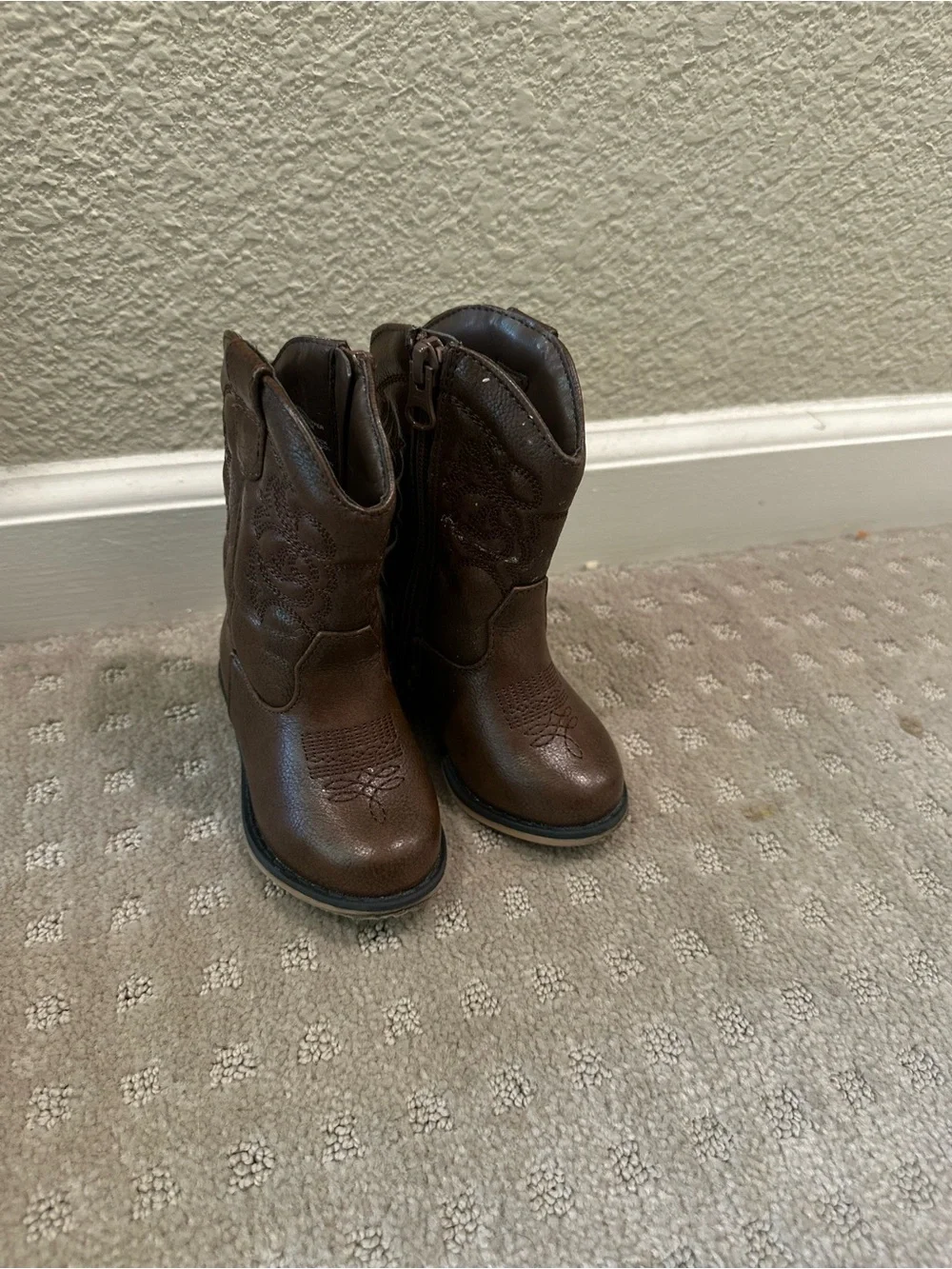 Target Kids Brown Western Zip-Up Boots